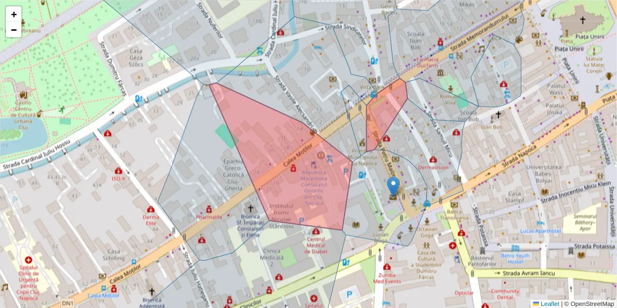 Hartă a codului poștal  și a codurilor poștale învecinate