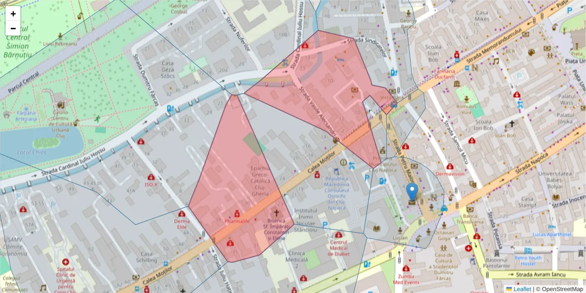 Hartă a codului poștal  și a codurilor poștale învecinate