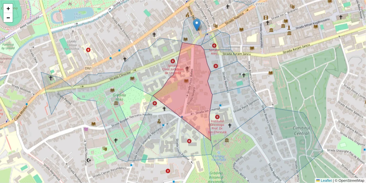 Hartă a codului poștal  și a codurilor poștale învecinate