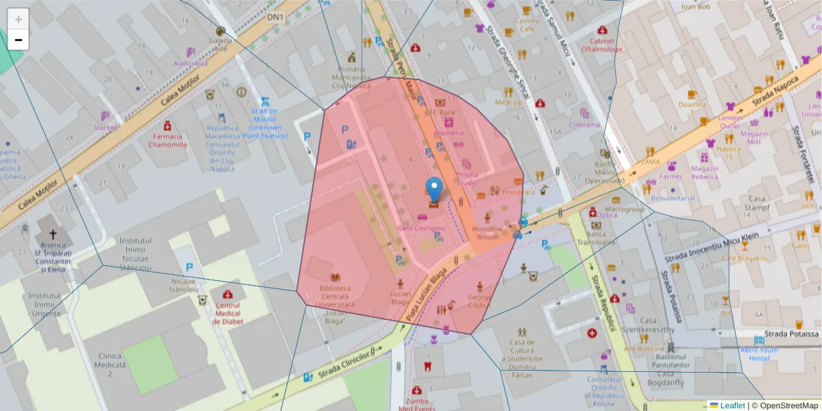 Hartă a codului poștal  și a codurilor poștale învecinate