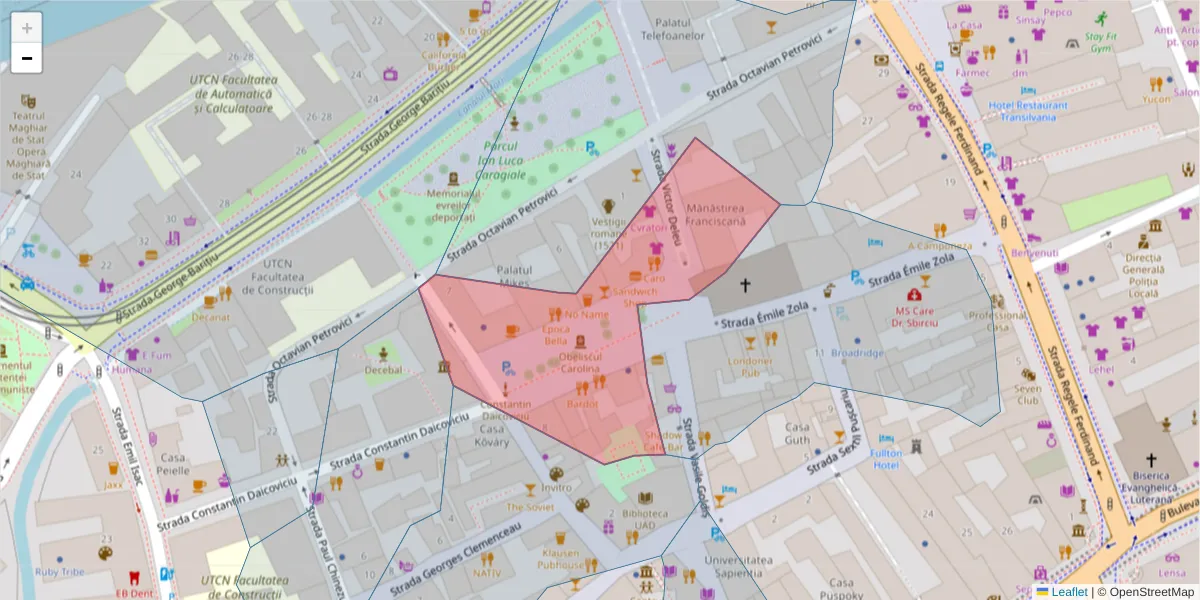 Hartă a codului poștal  și a codurilor poștale învecinate