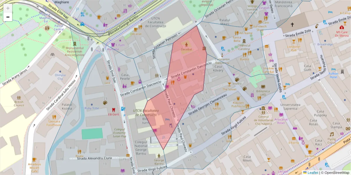 Hartă a codului poștal  și a codurilor poștale învecinate