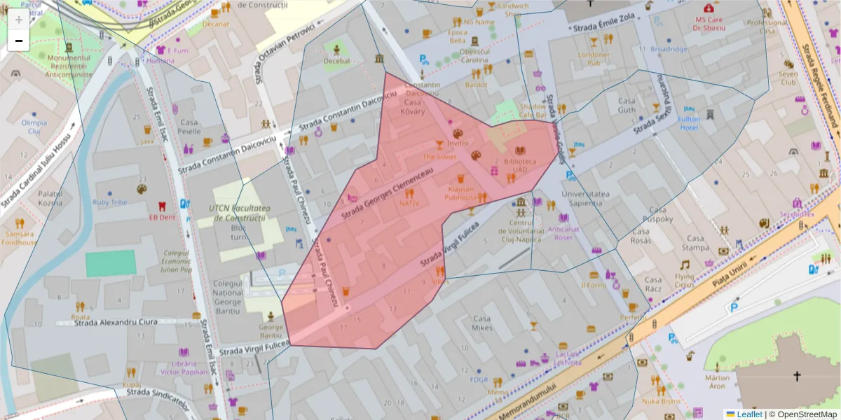 Hartă a codului poștal  și a codurilor poștale învecinate
