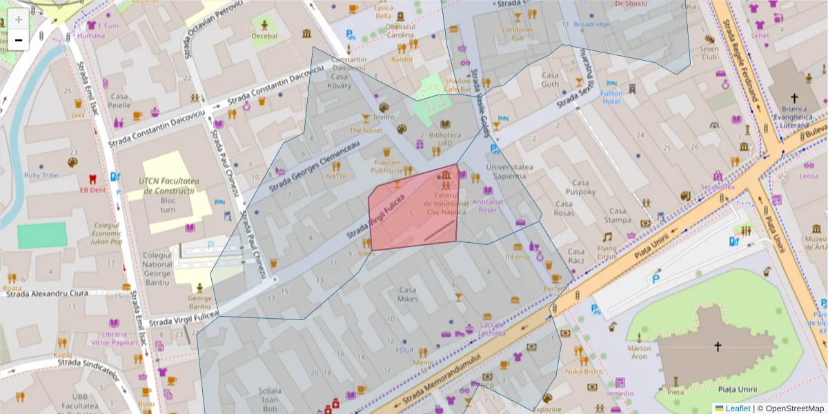 Hartă a codului poștal  și a codurilor poștale învecinate