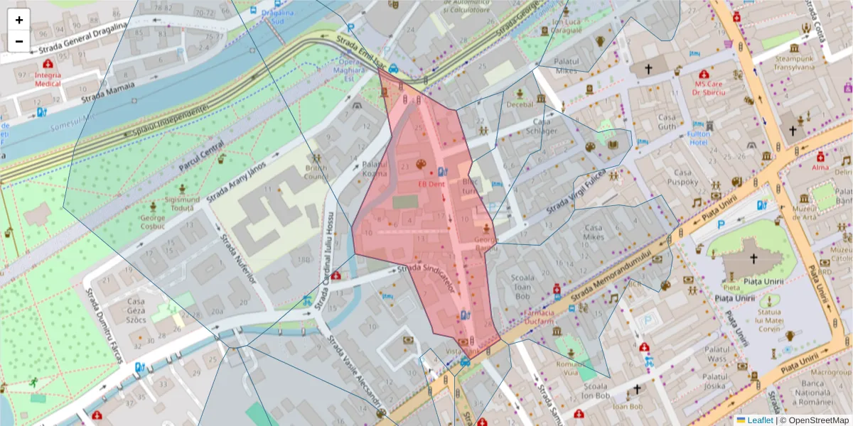 Hartă a codului poștal  și a codurilor poștale învecinate