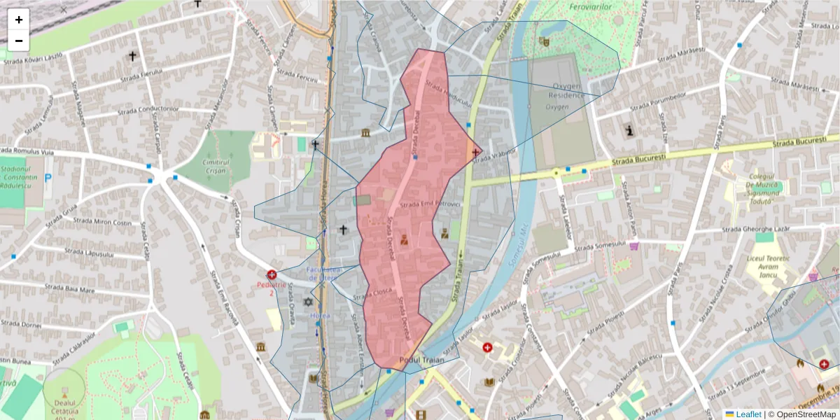 Hartă a codului poștal  și a codurilor poștale învecinate