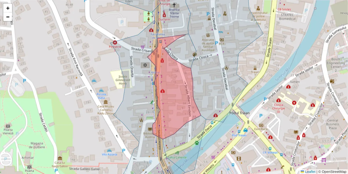 Hartă a codului poștal  și a codurilor poștale învecinate