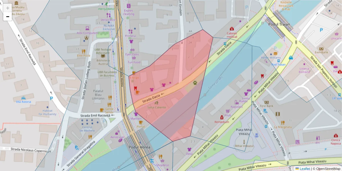 Hartă a codului poștal  și a codurilor poștale învecinate
