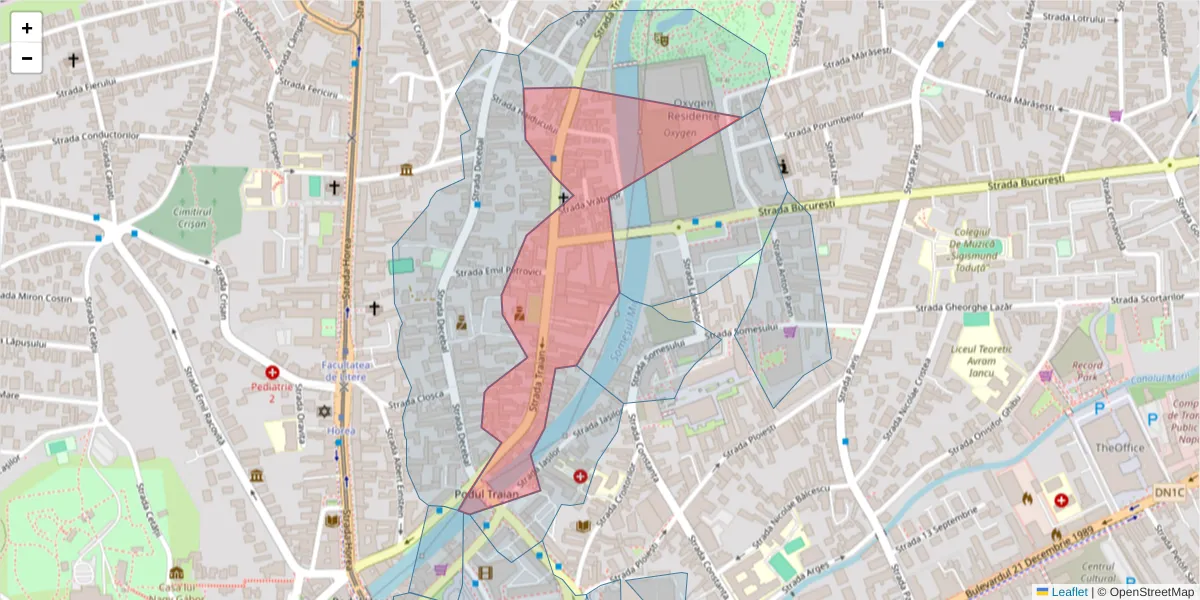 Hartă a codului poștal  și a codurilor poștale învecinate