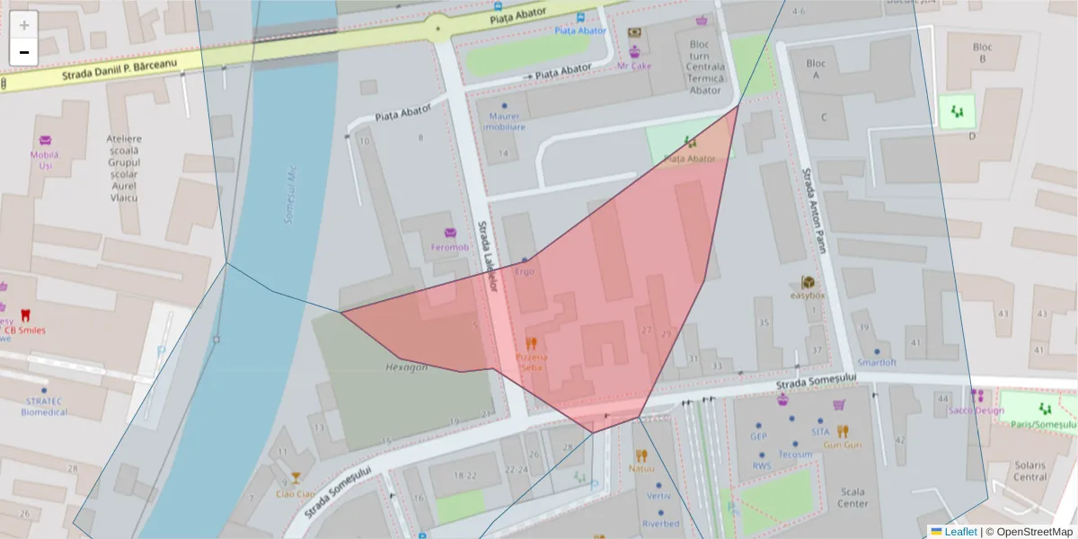 Hartă a codului poștal  și a codurilor poștale învecinate