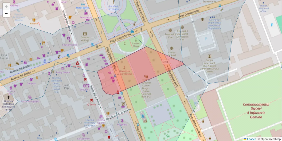 Hartă a codului poștal  și a codurilor poștale învecinate