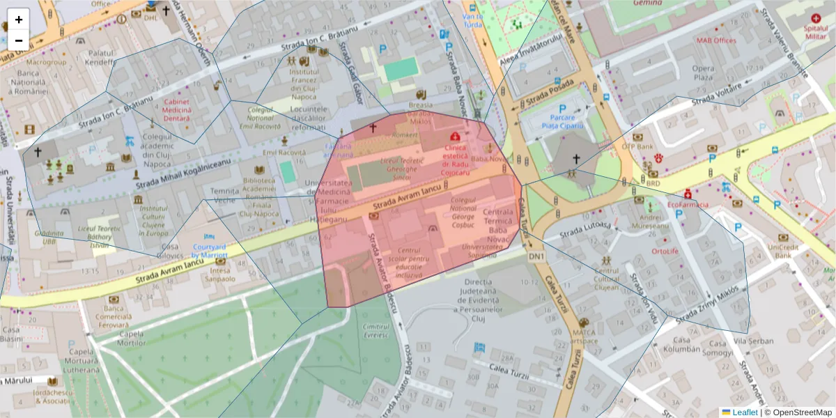 Hartă a codului poștal  și a codurilor poștale învecinate