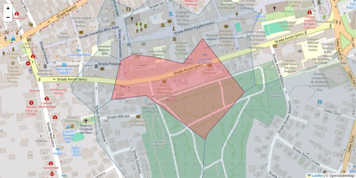 Hartă a codului poștal  și a codurilor poștale învecinate