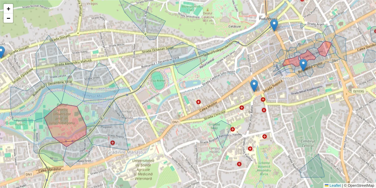 Hartă a codului poștal  și a codurilor poștale învecinate