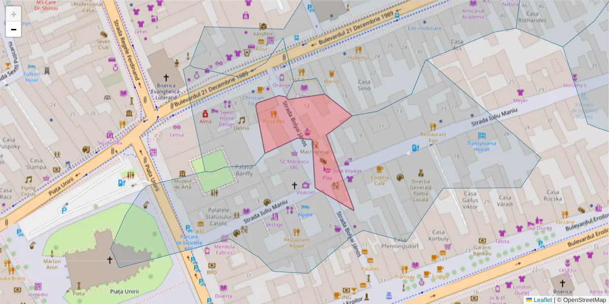 Hartă a codului poștal  și a codurilor poștale învecinate