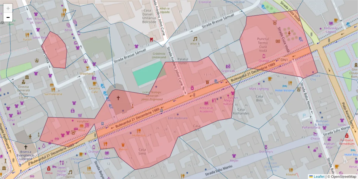 Hartă a codului poștal  și a codurilor poștale învecinate