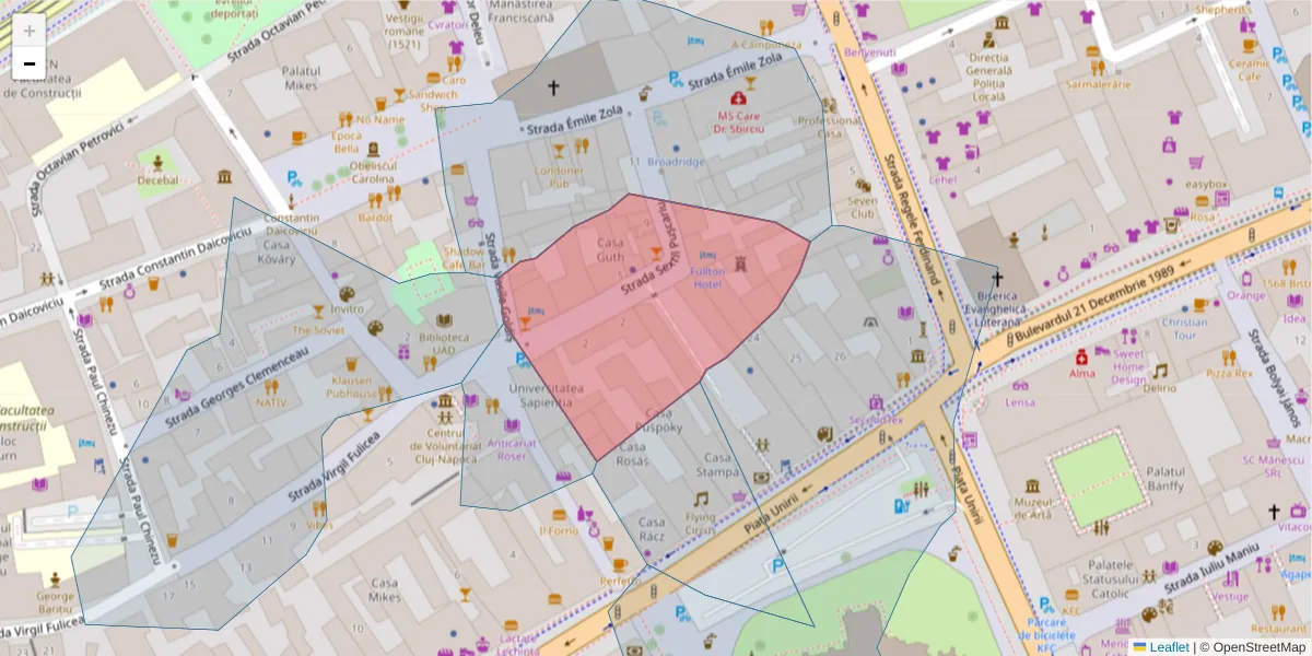 Hartă a codului poștal  și a codurilor poștale învecinate