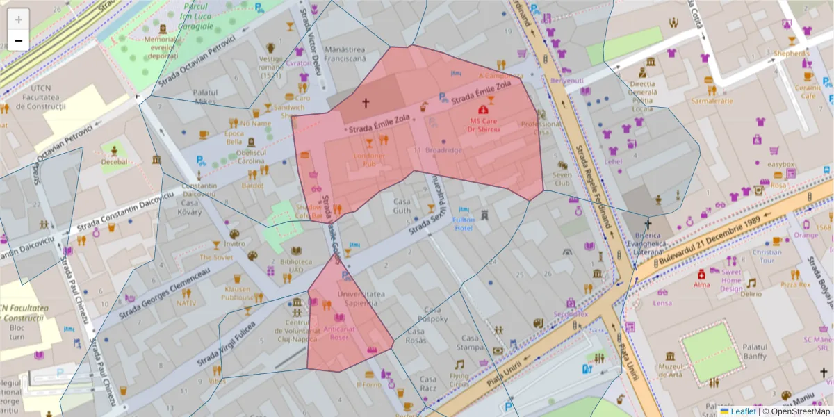 Hartă a codului poștal  și a codurilor poștale învecinate