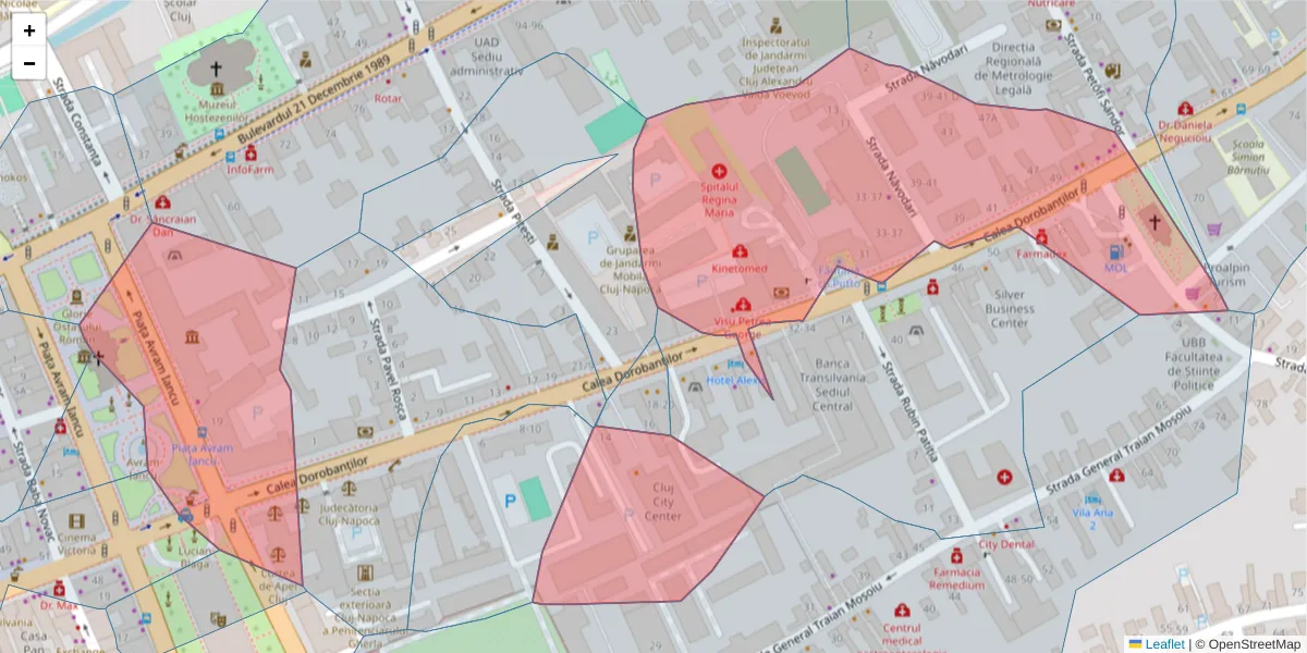 Hartă a codului poștal  și a codurilor poștale învecinate