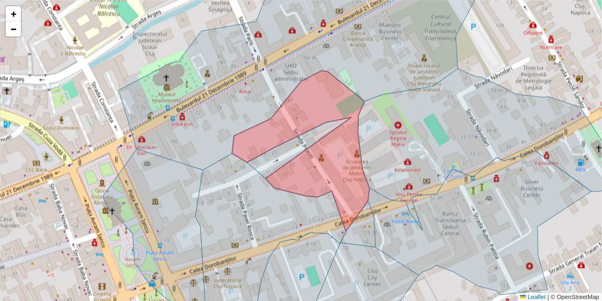 Hartă a codului poștal  și a codurilor poștale învecinate