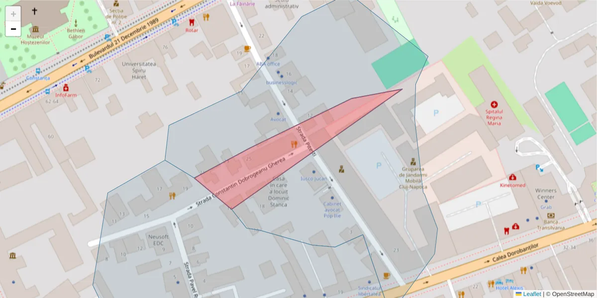 Hartă a codului poștal  și a codurilor poștale învecinate