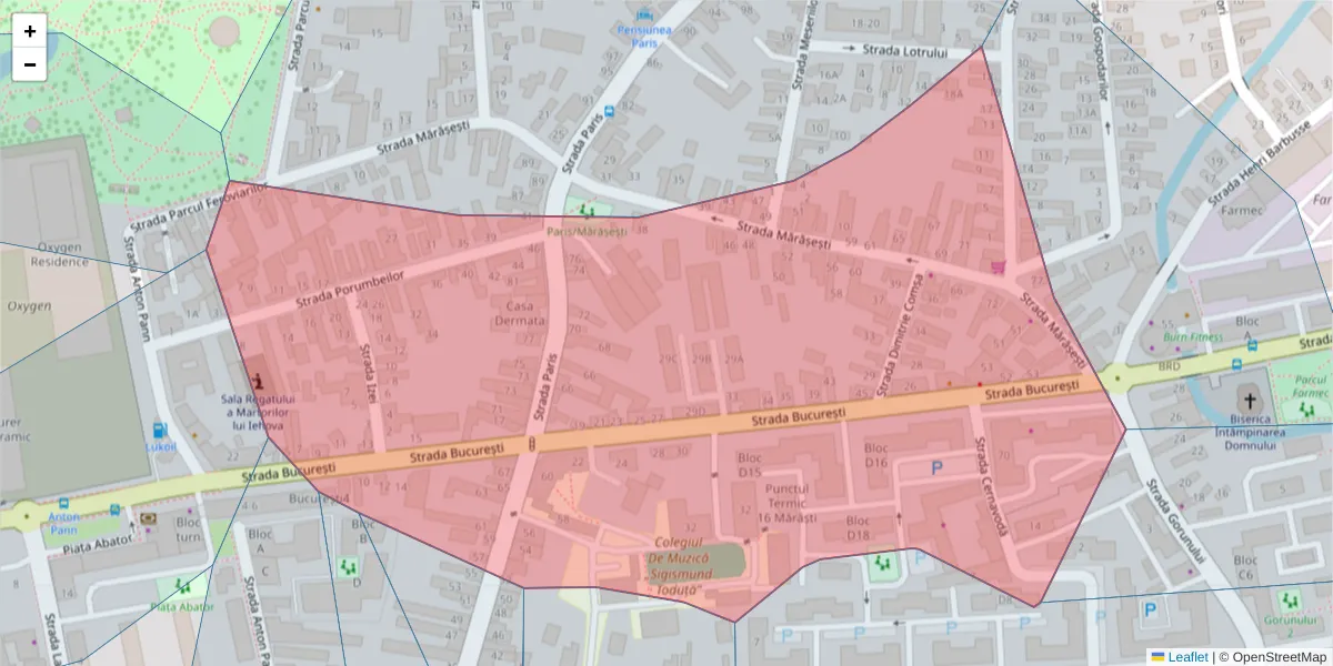 Hartă a codului poștal  și a codurilor poștale învecinate