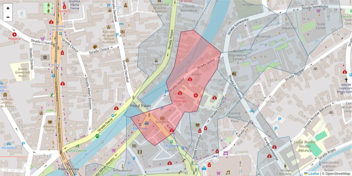 Hartă a codului poștal  și a codurilor poștale învecinate