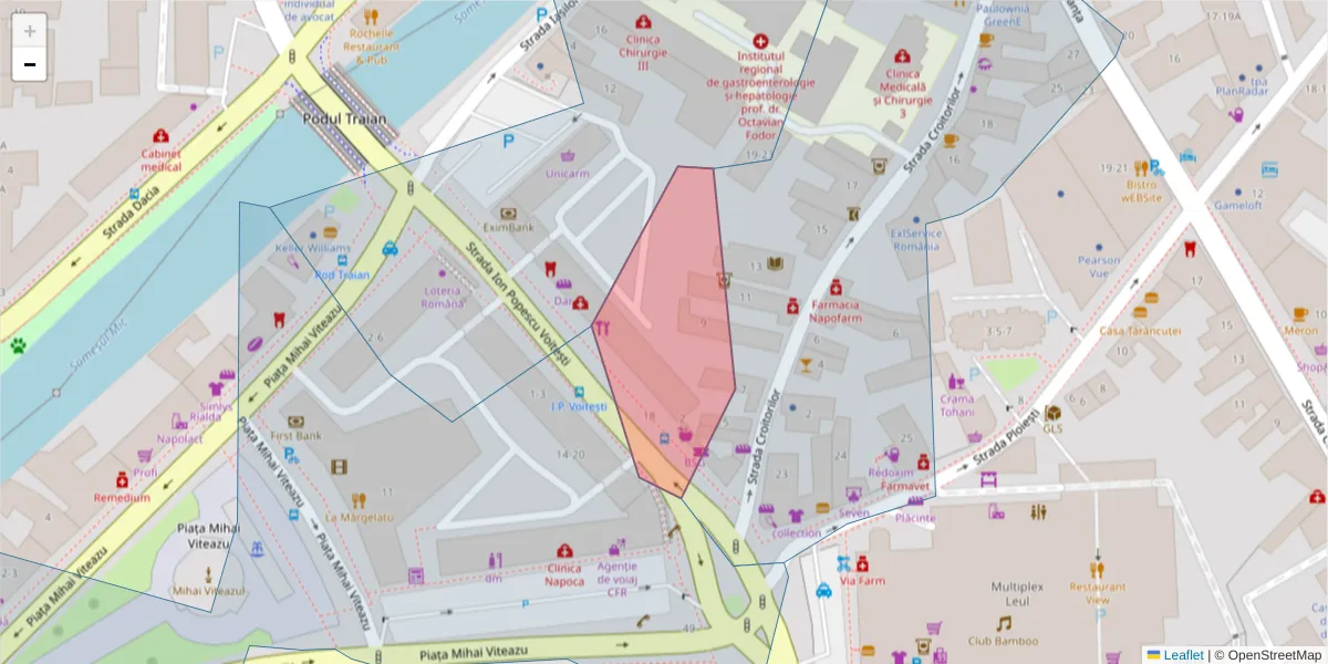 Hartă a codului poștal  și a codurilor poștale învecinate