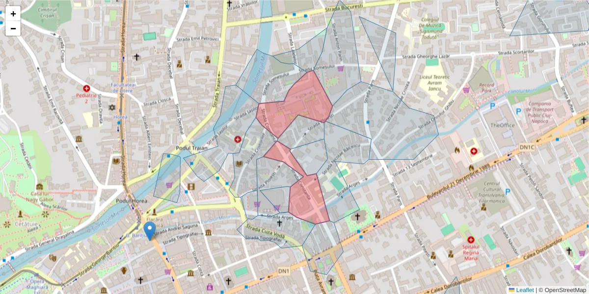 Hartă a codului poștal  și a codurilor poștale învecinate