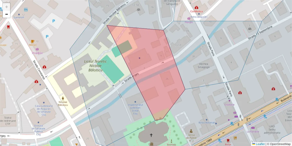 Hartă a codului poștal  și a codurilor poștale învecinate