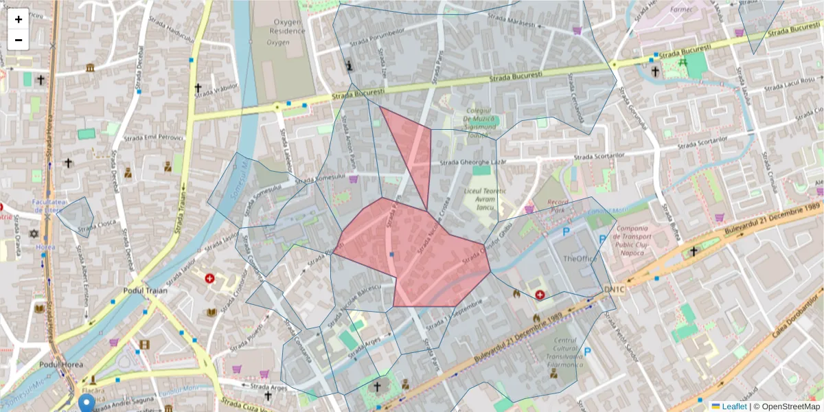 Hartă a codului poștal  și a codurilor poștale învecinate