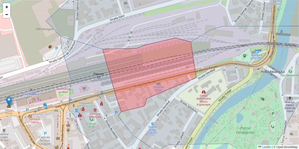 Hartă a codului poștal  și a codurilor poștale învecinate