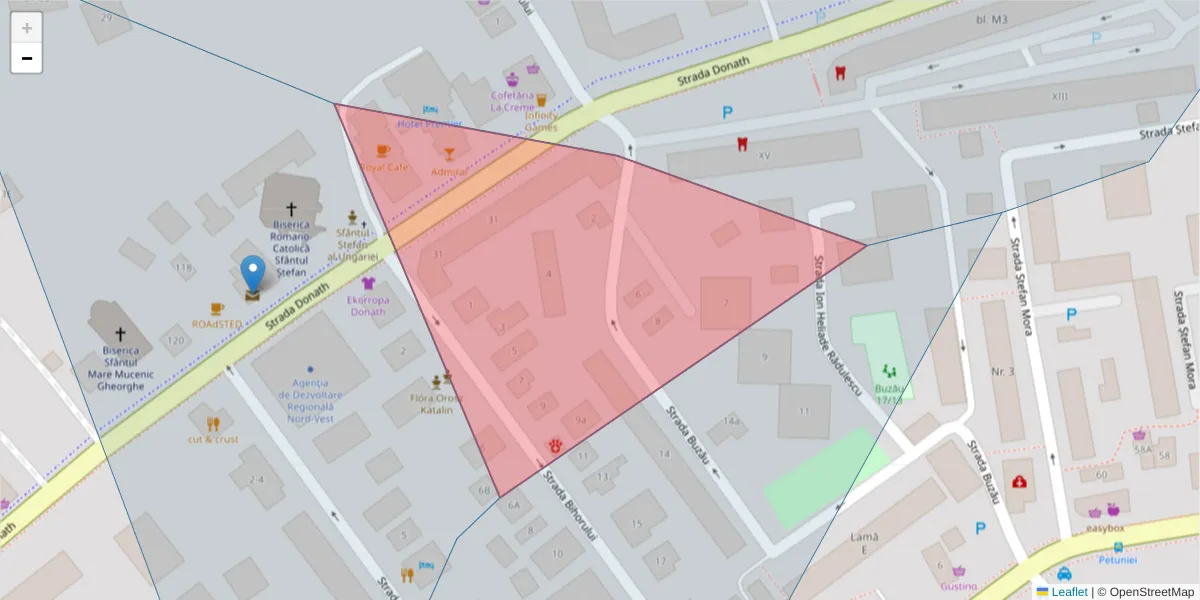 Hartă a codului poștal  și a codurilor poștale învecinate