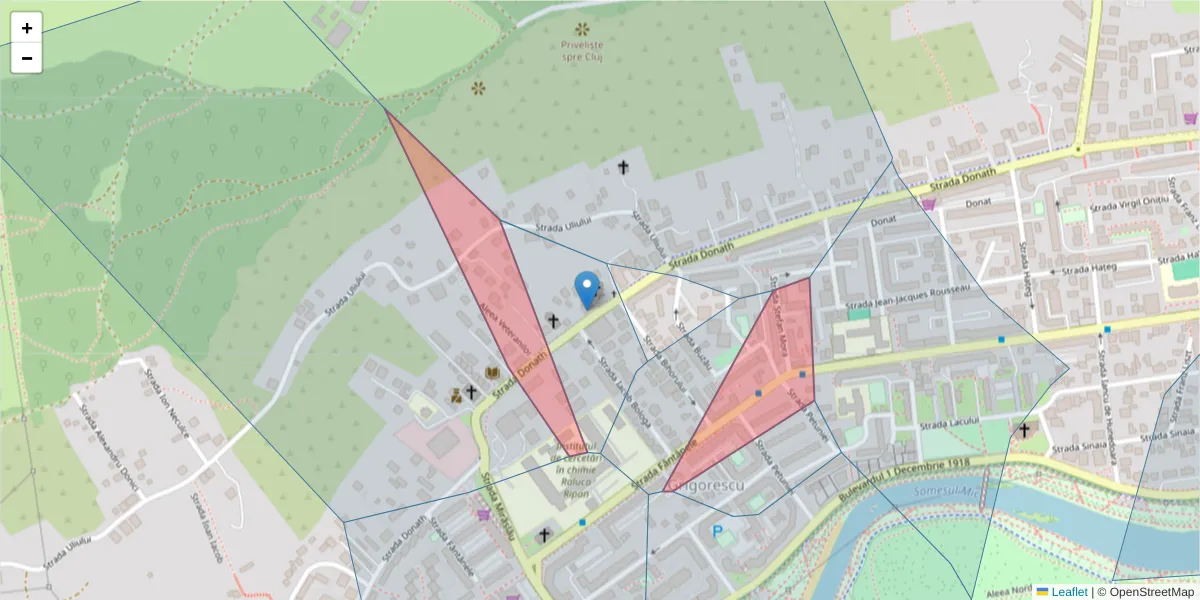 Hartă a codului poștal  și a codurilor poștale învecinate