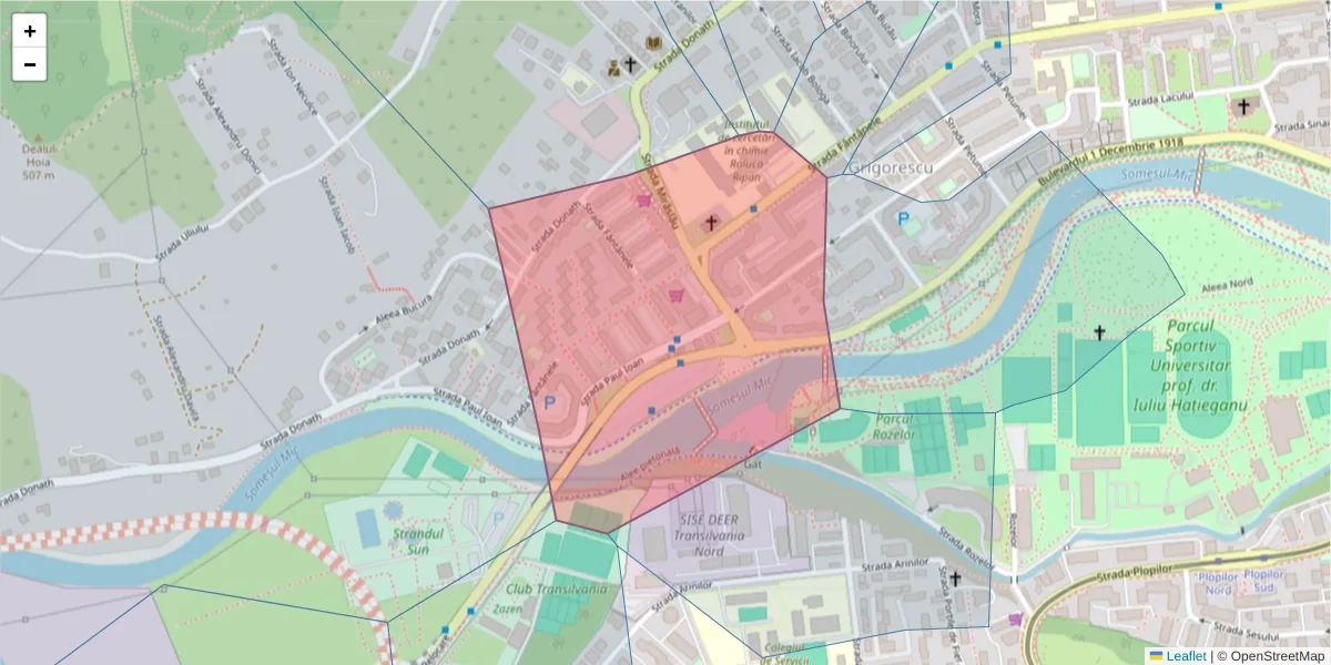 Hartă a codului poștal  și a codurilor poștale învecinate