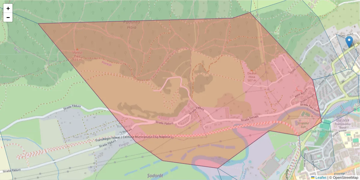 Hartă a codului poștal  și a codurilor poștale învecinate