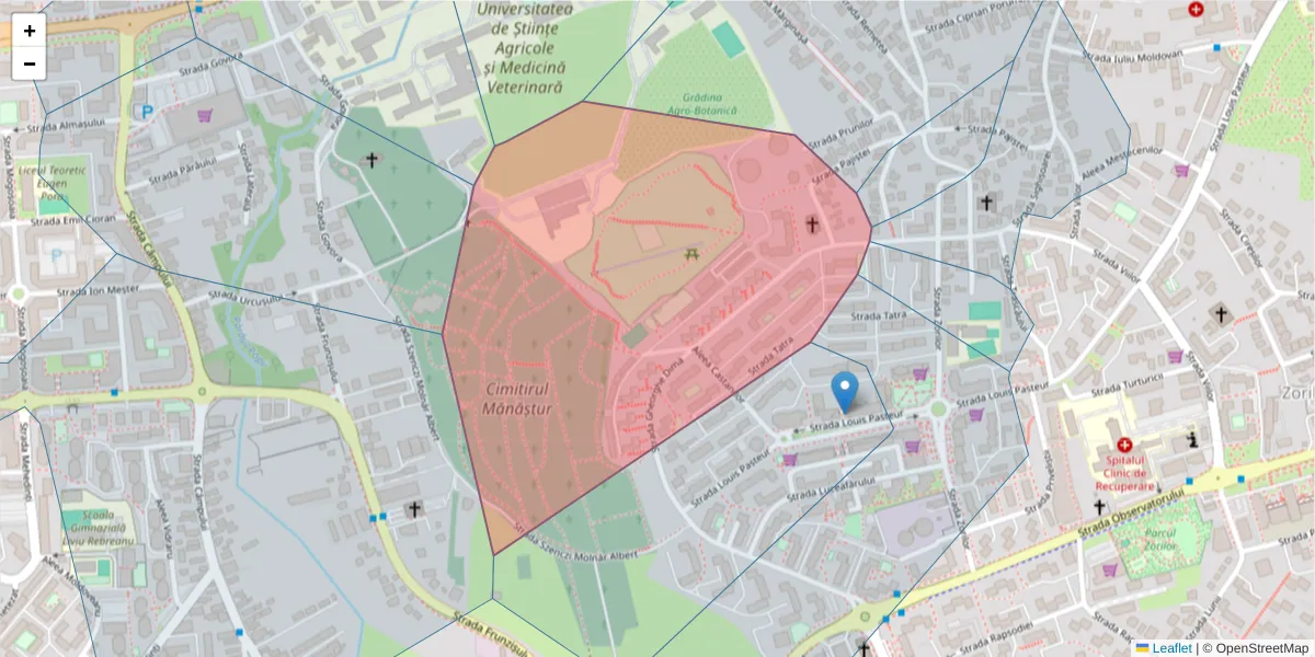 Hartă a codului poștal  și a codurilor poștale învecinate
