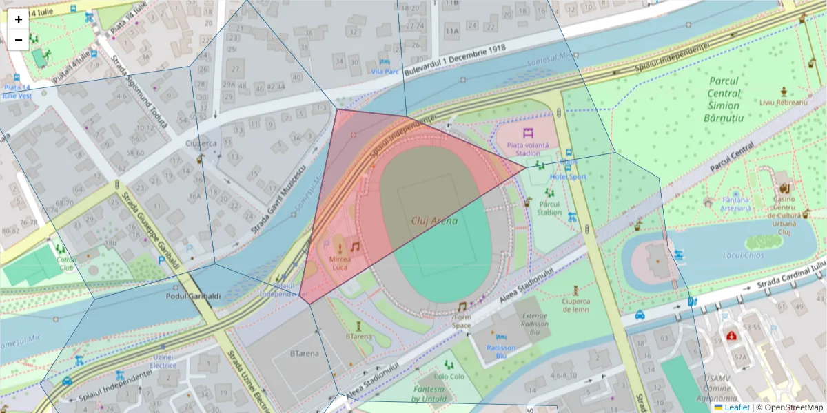 Hartă a codului poștal  și a codurilor poștale învecinate