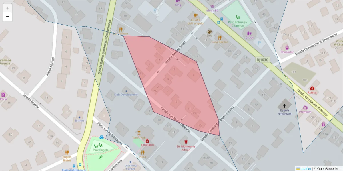 Hartă a codului poștal  și a codurilor poștale învecinate