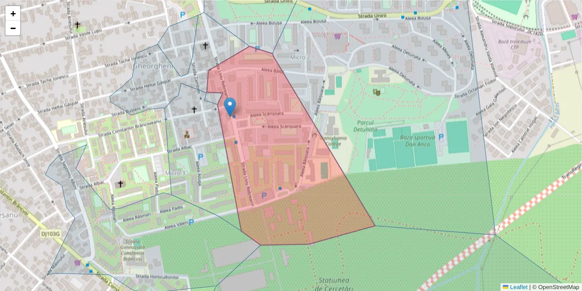 Hartă a codului poștal  și a codurilor poștale învecinate