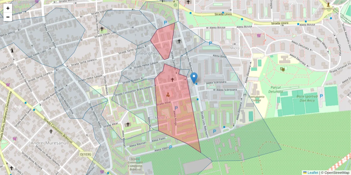 Hartă a codului poștal  și a codurilor poștale învecinate