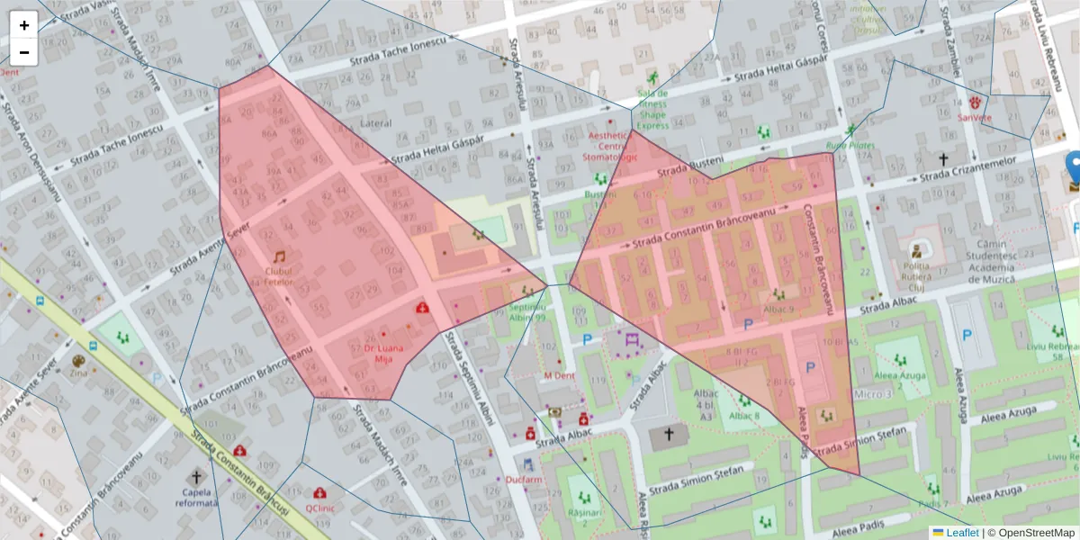 Hartă a codului poștal  și a codurilor poștale învecinate