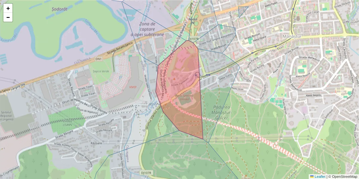 Hartă a codului poștal  și a codurilor poștale învecinate