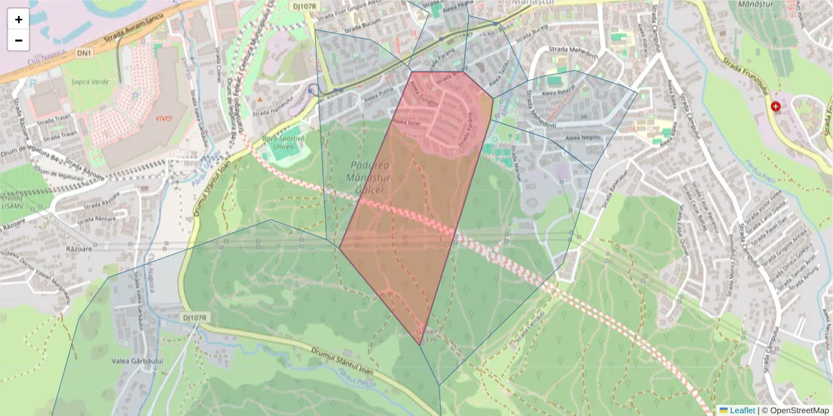 Hartă a codului poștal  și a codurilor poștale învecinate