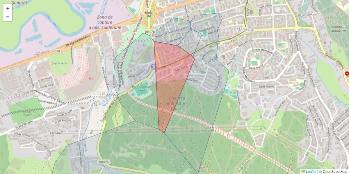 Hartă a codului poștal  și a codurilor poștale învecinate