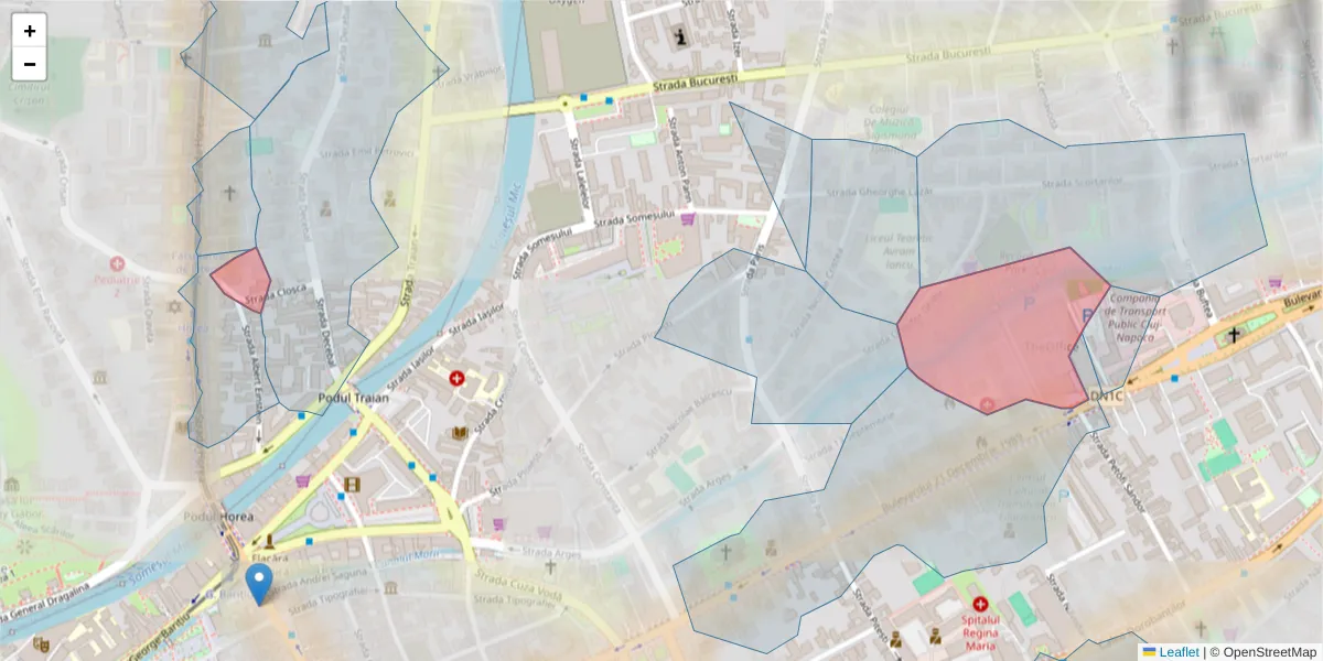 Hartă a codului poștal  și a codurilor poștale învecinate