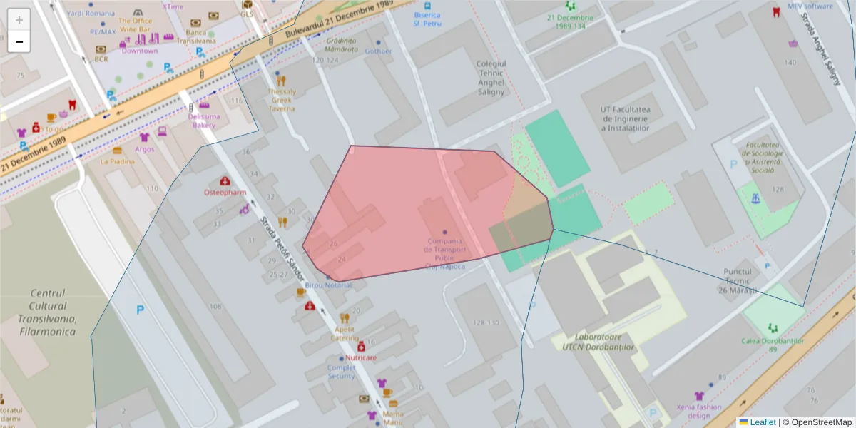 Hartă a codului poștal  și a codurilor poștale învecinate