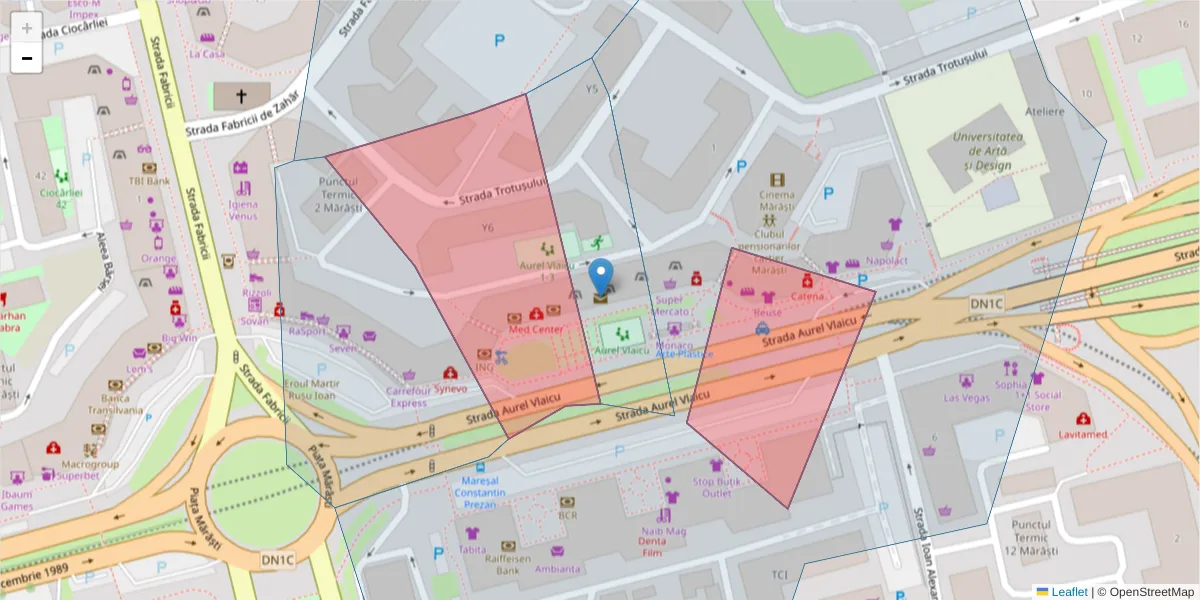 Hartă a codului poștal  și a codurilor poștale învecinate