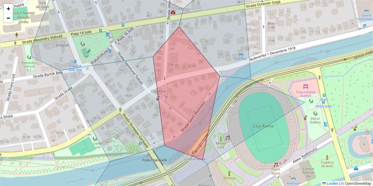 Hartă a codului poștal  și a codurilor poștale învecinate