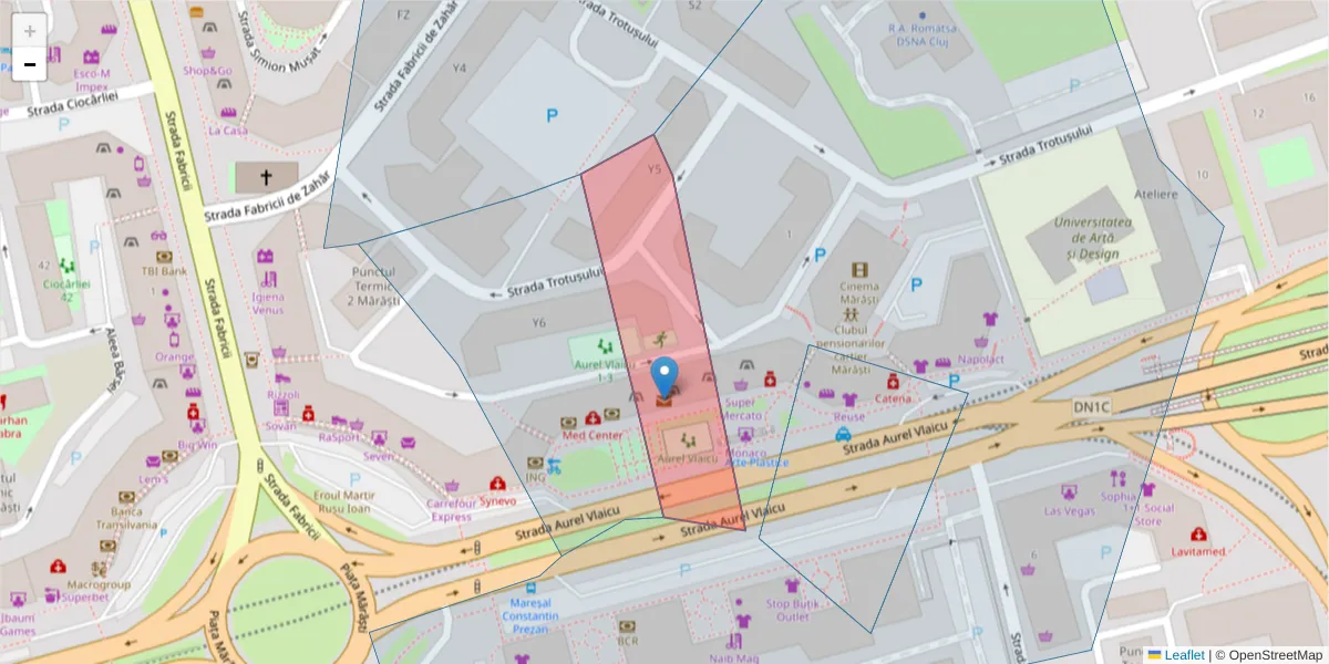 Hartă a codului poștal  și a codurilor poștale învecinate